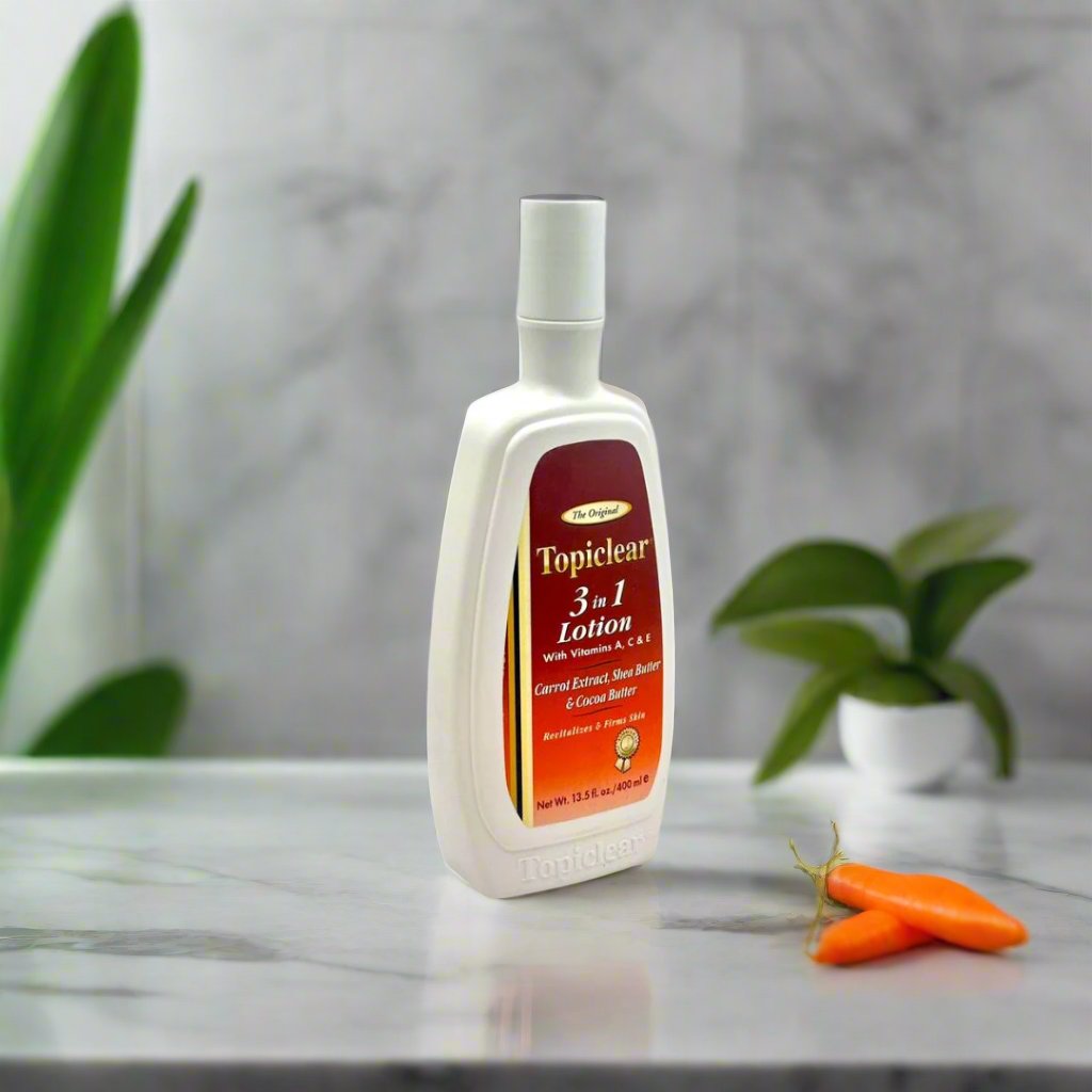 Topiclear 3 in 1 Lotion w/ Vit A, C & E Carrot Extract, Shea & Cocoa Butter 400 ml