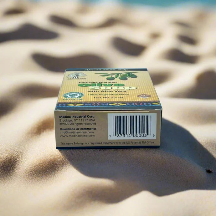 African Black Soap Naturally Blended Olive Soap with Aloe Vera 3.5oz African Black