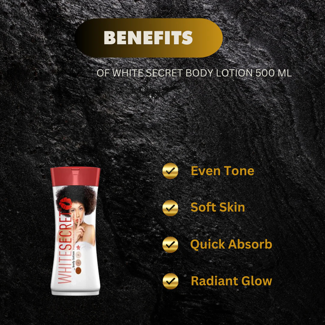 White Secret Body Lotion 500ml – Lightweight Hydrating Moisturizer