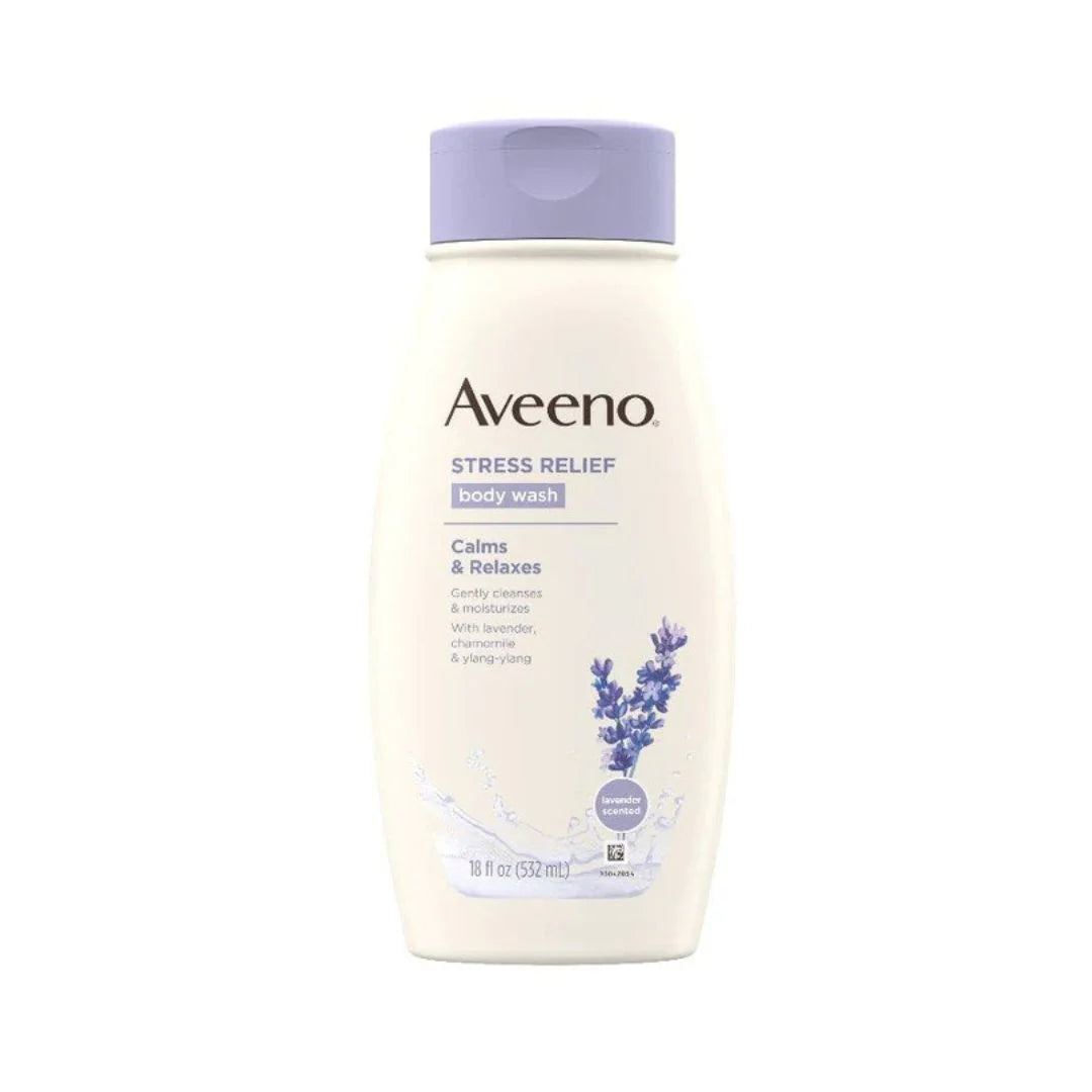Aveeno Stress Relief Body Wash Lavender Scented 18oz Aveeno