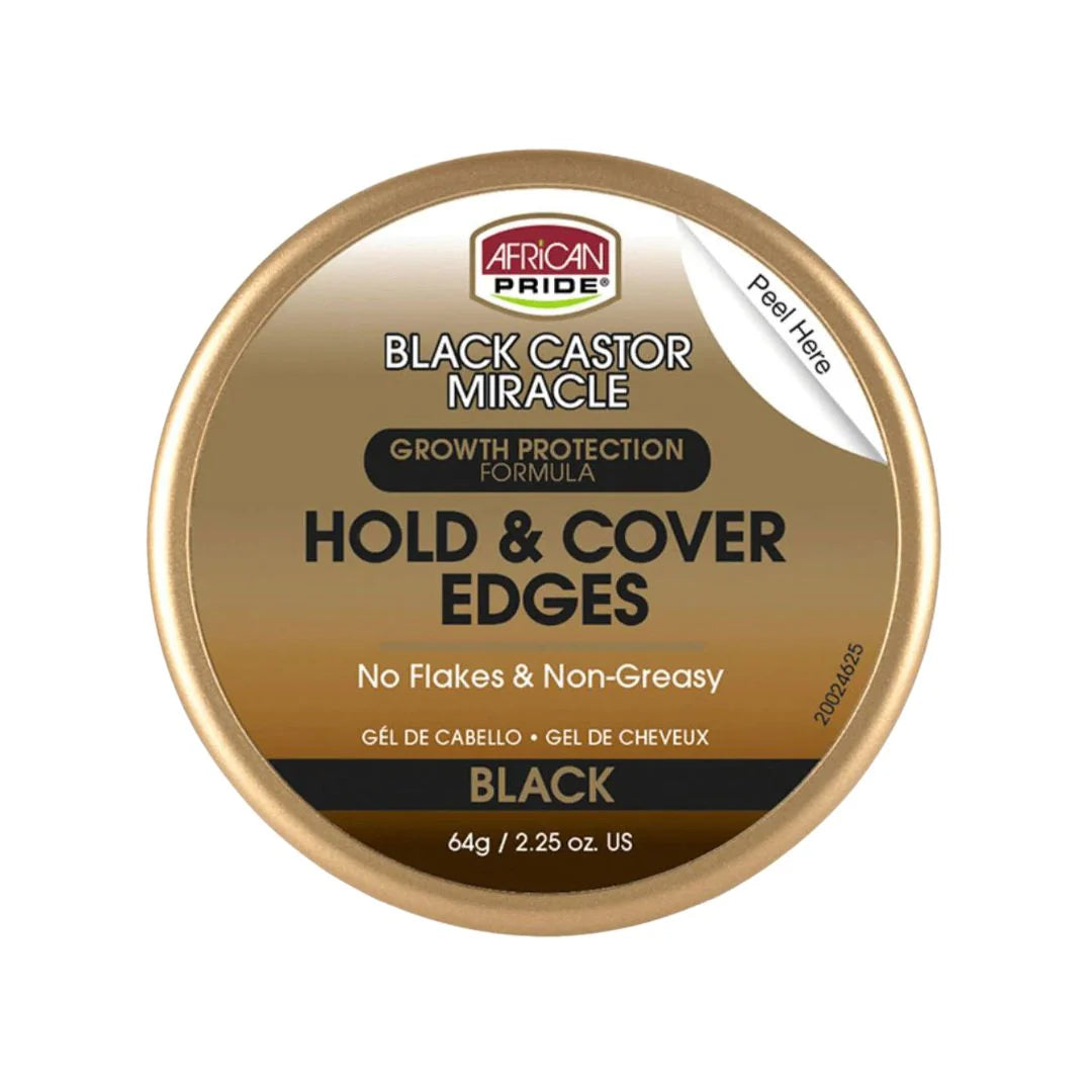 African Pride Black Castor Miracle Hold & Cover Edges 2.25 oz African Pride
