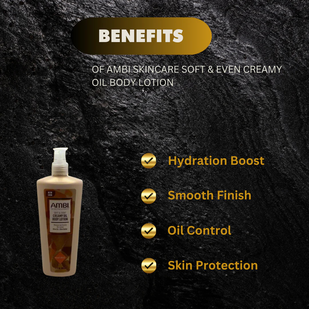Ambi Skincare Soft & Even Creamy Oil Body Lotion 12 fl oz Ambi