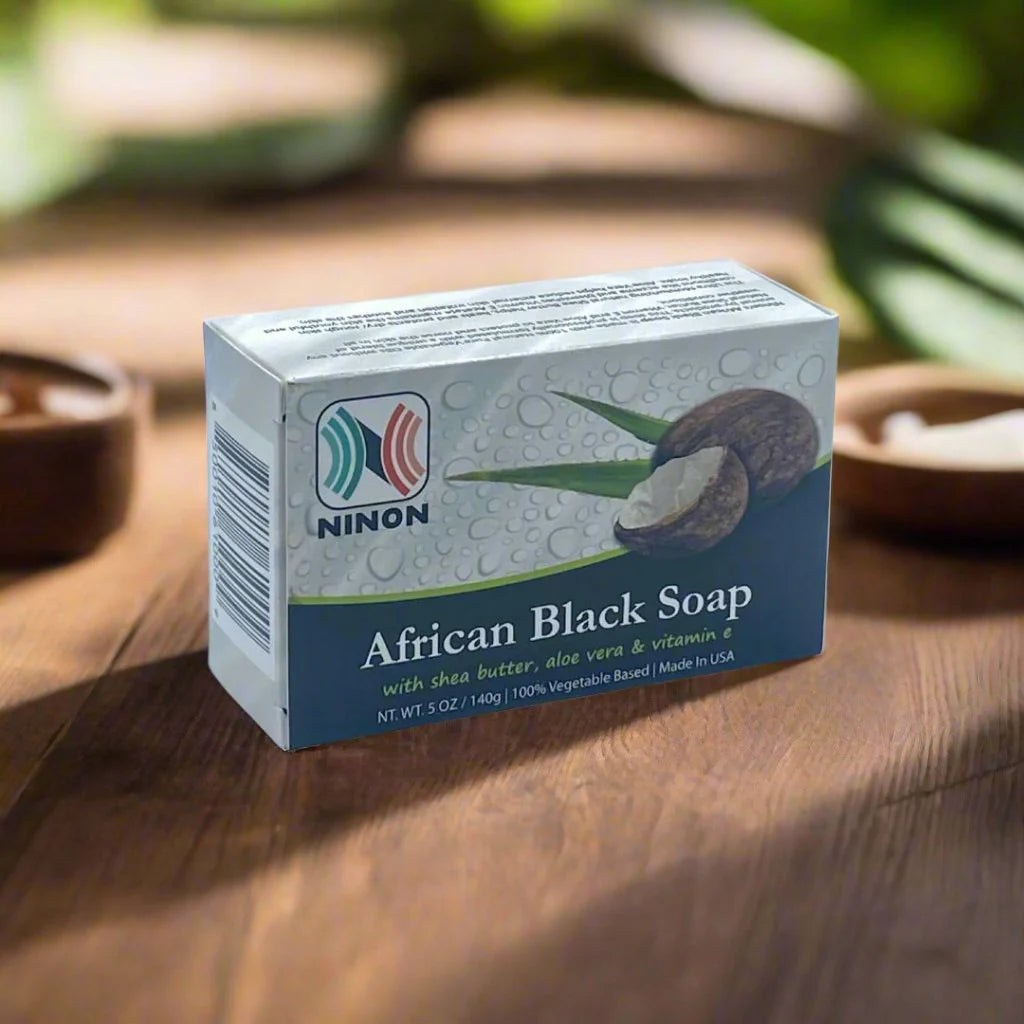 African Black Soap with Shea Butter 5oz / 140g African Black