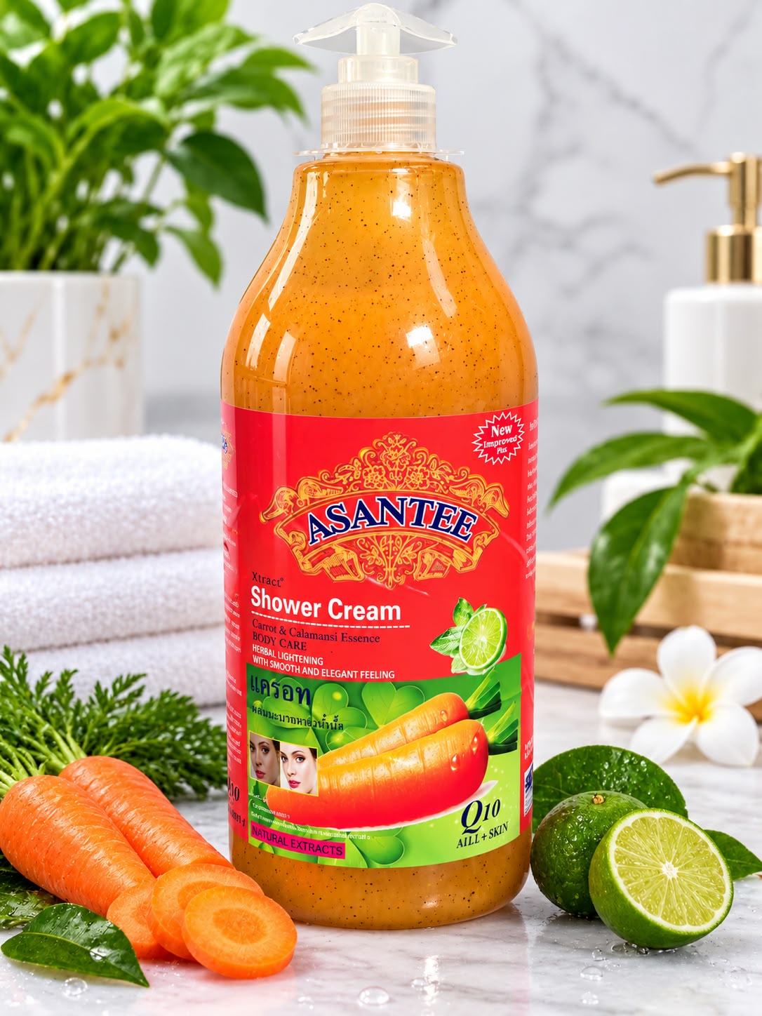 Asantee Carrot & Calamansi Essence Shower Cream 2000ML – Daily Body Cleanser