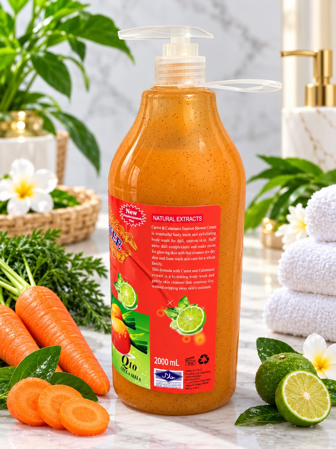 Asantee Carrot & Calamansi Essence Shower Cream 2000ML – Daily Body Cleanser