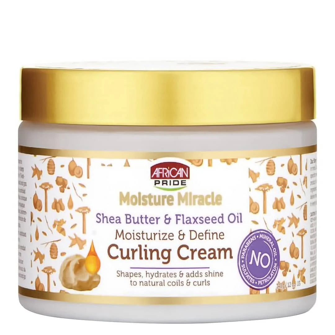 African Pride Moisture Miracle Shea Butter & Flaxseed Oil Curling Cream 12 oz African Pride