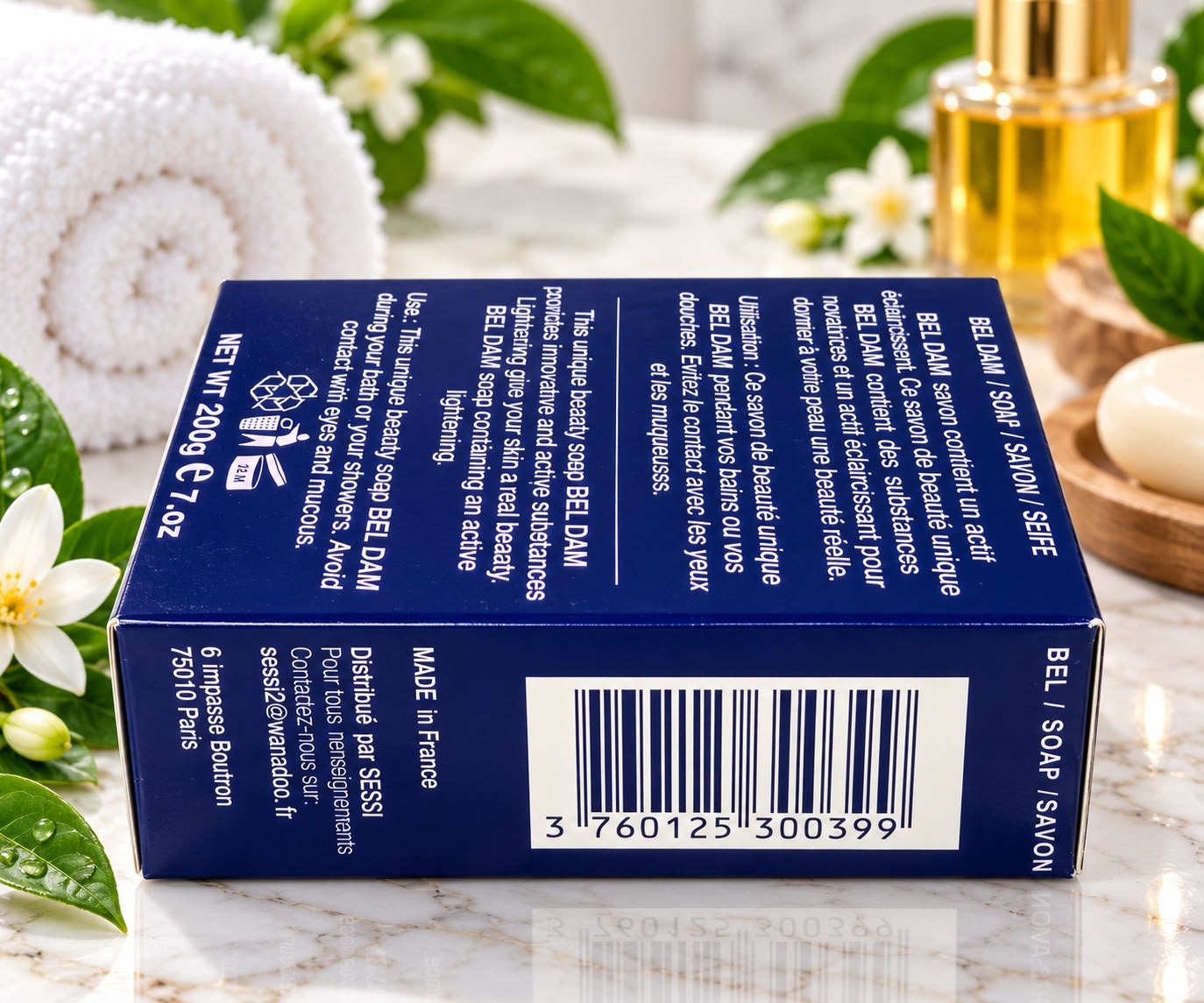 BEL DAM Almond Scented Cleansing Soap 200g