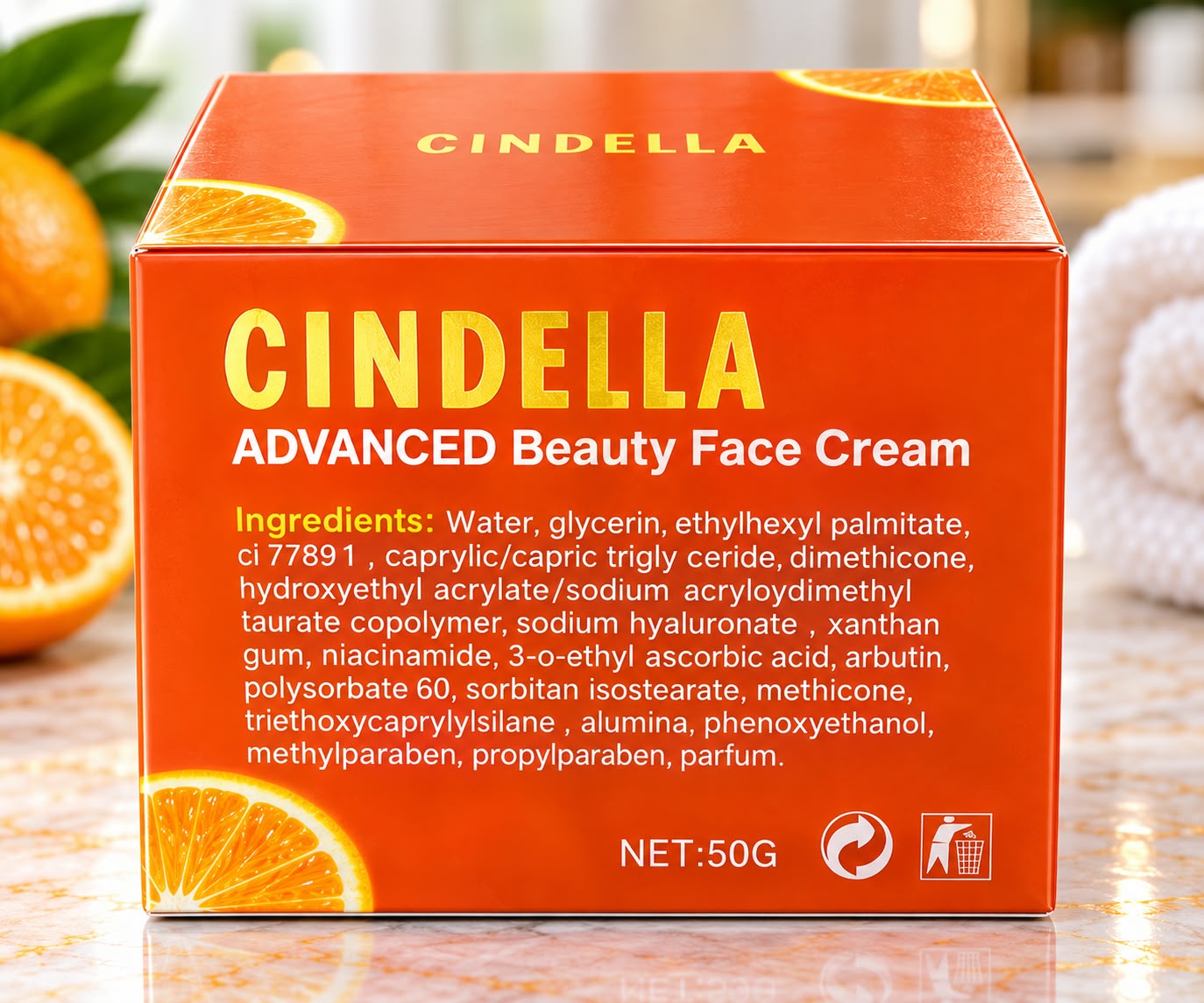 Cindella Advanced Beauty Face Cream – Vitamin C & Orange Essence – 50g