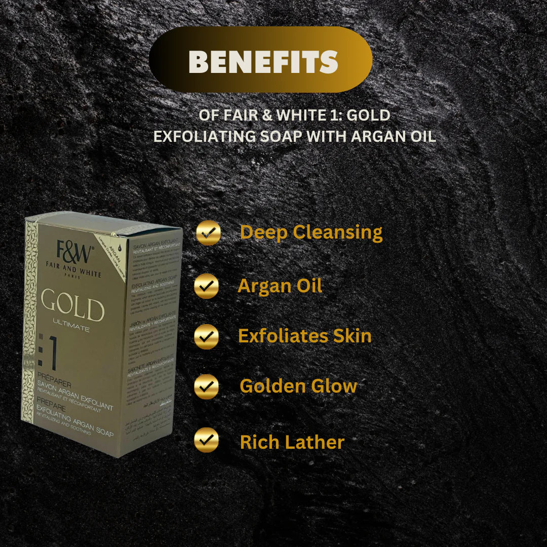 Fair & White Gold #1 Soap with Argan Oil 200 g Pretty Cosmetics LLC.