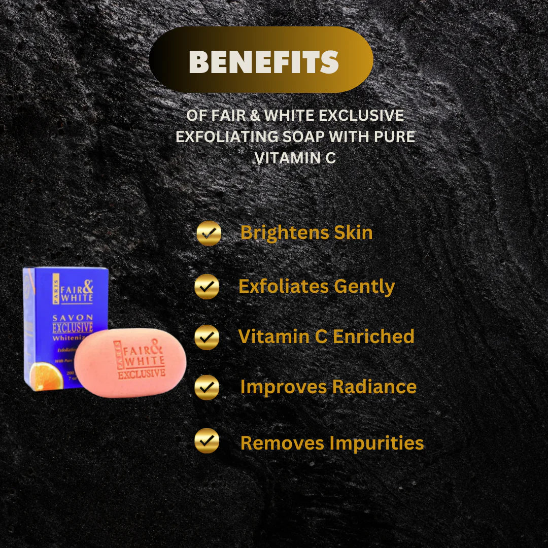 Fair & White Exclusive Body Soap with Vitamin C 7 oz Pretty Cosmetics LLC.