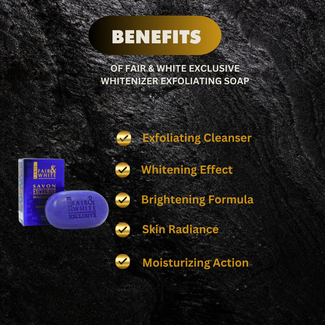 Fair & White Exclusive Exfoliating Soap with Apricot Seed Powder 7 oz