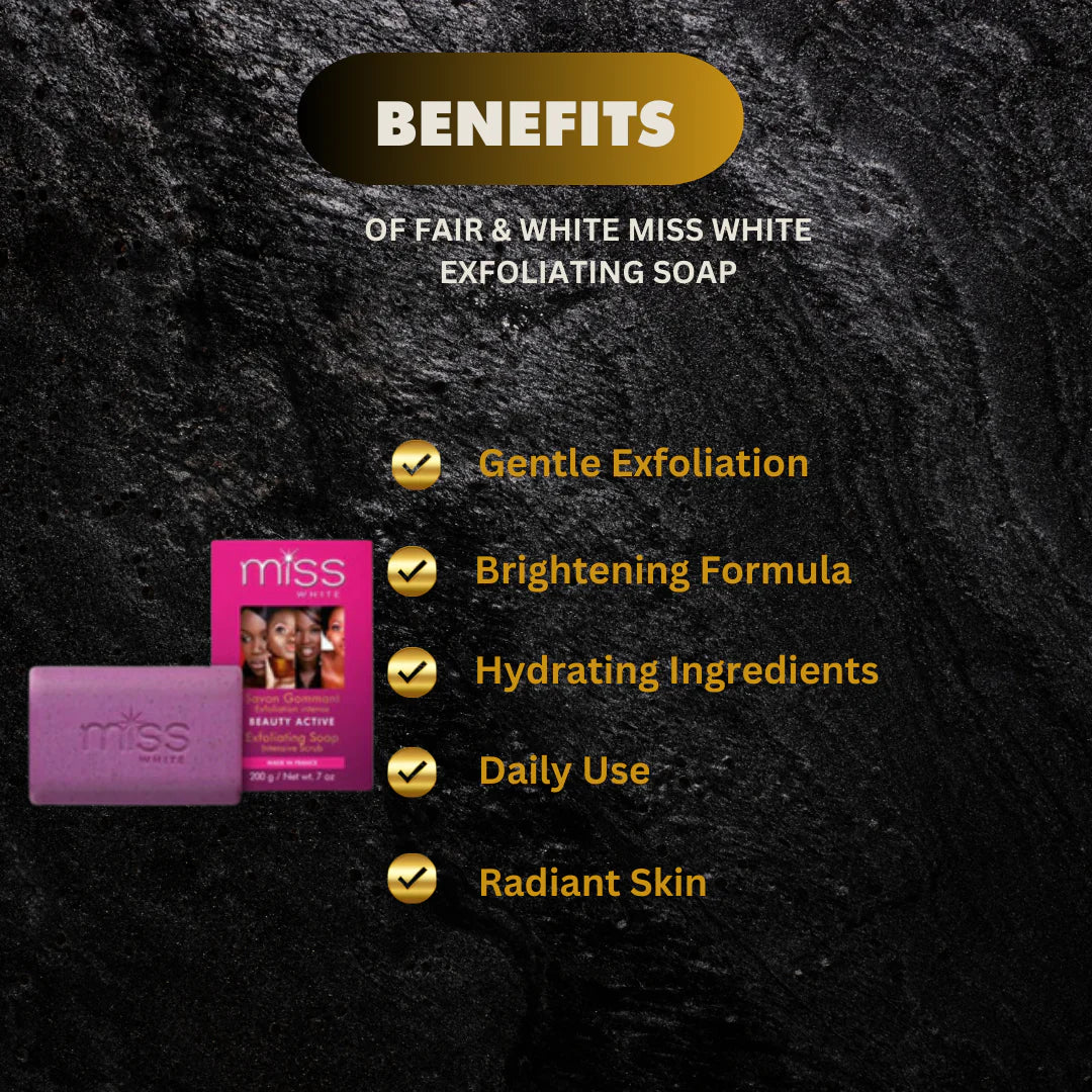 Fair & White Miss White Exfoliating Soap with Vitamin E 7 oz
