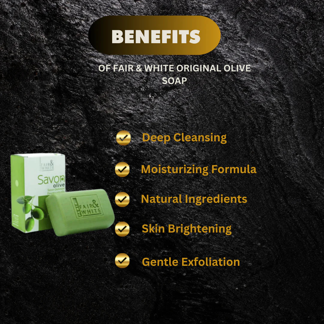 Fair & White Original Olive Soap with Olive Oil 7 oz Pretty Cosmetics LLC.