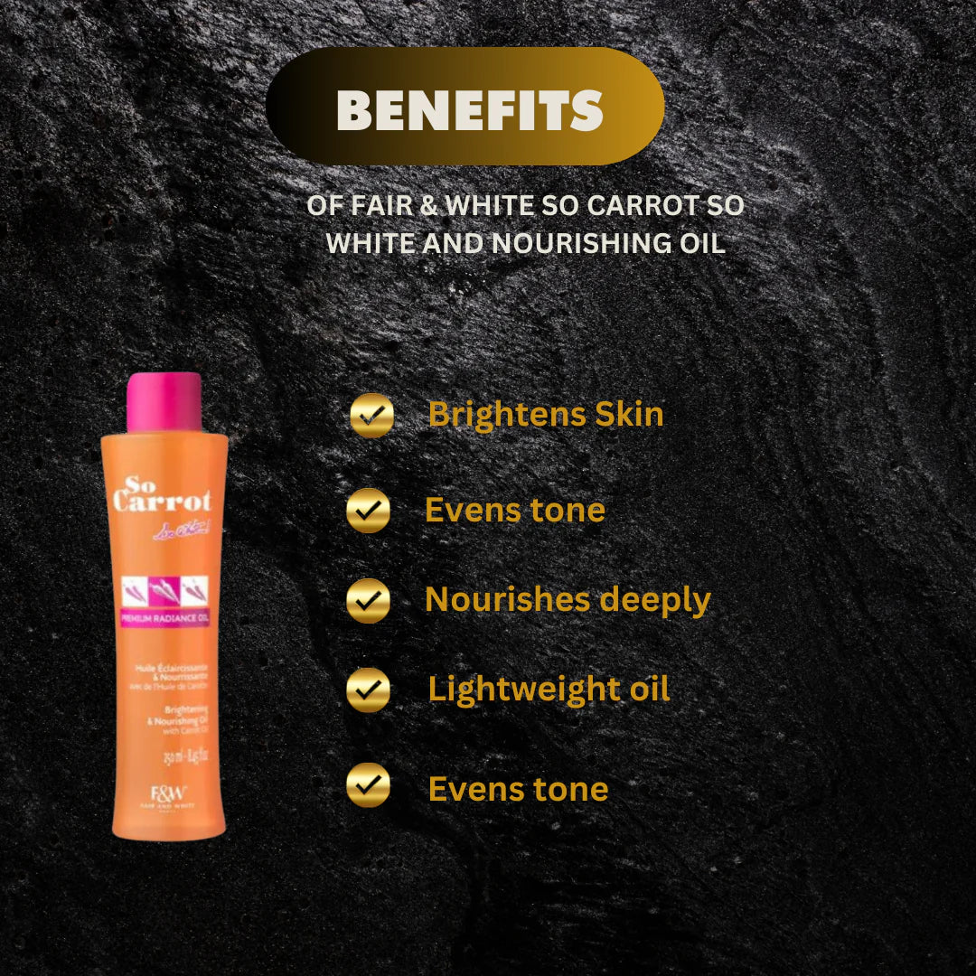 Fair & White So Carrot Nourishing Body Oil with Carrot Oil 8.45 oz