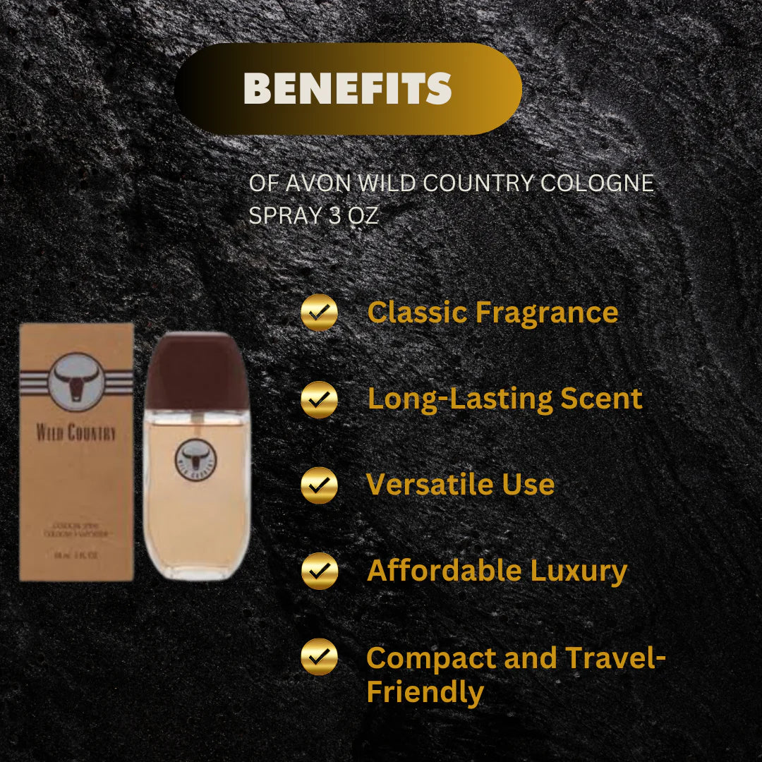 Avon Wild Country Cologne Spray 3 oz Avon