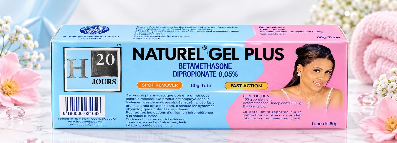 H20 JOURS Naturel Gel Plus 60g – Hydrating Skin Care Gel