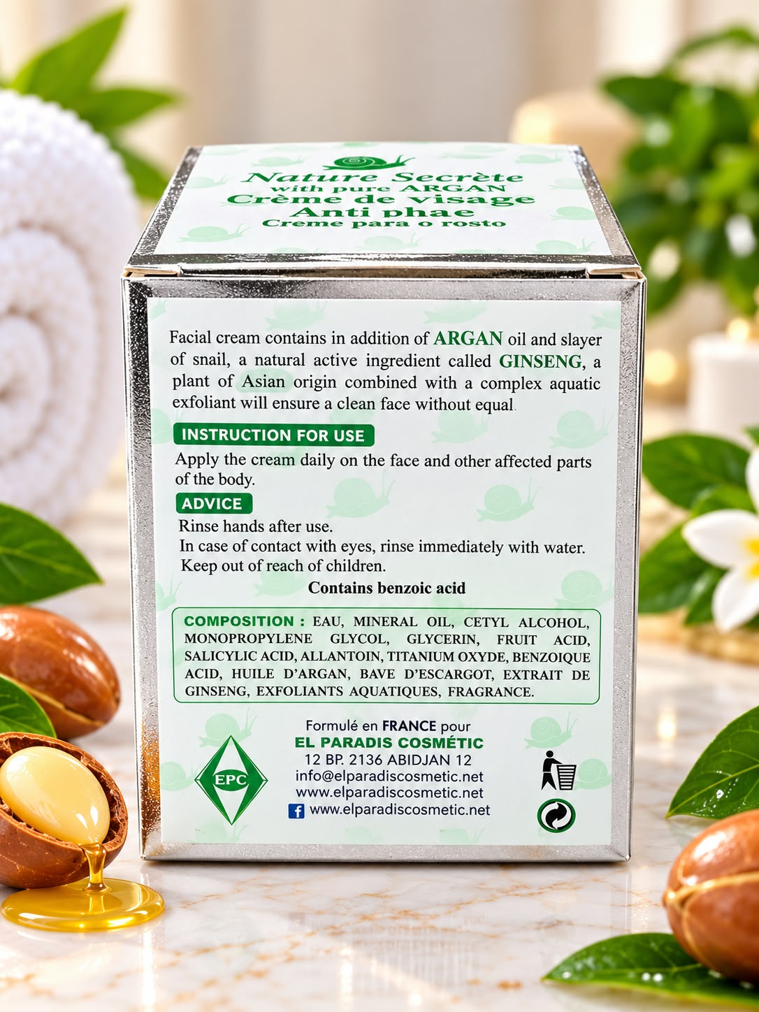 Nature Secrete Facial Cream with Argan Oil 40g