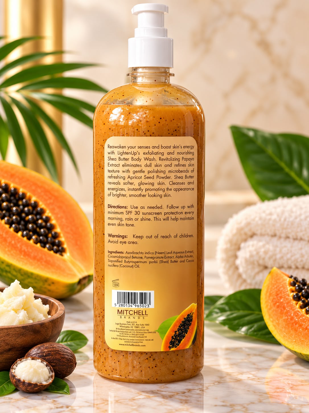 Omic LightenUp PLUS Papaya Body Wash with Shea Butter 1000ml