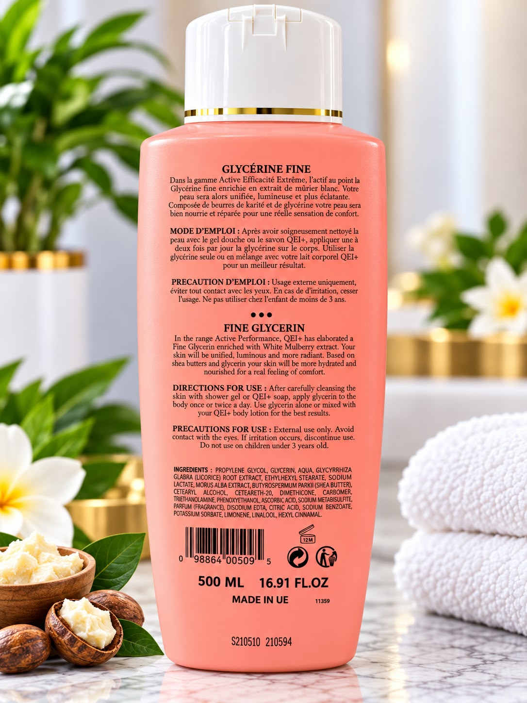 QEI+ Active Harmonie Fine Glycerin 500ML – Daily Moisturizing Body Care