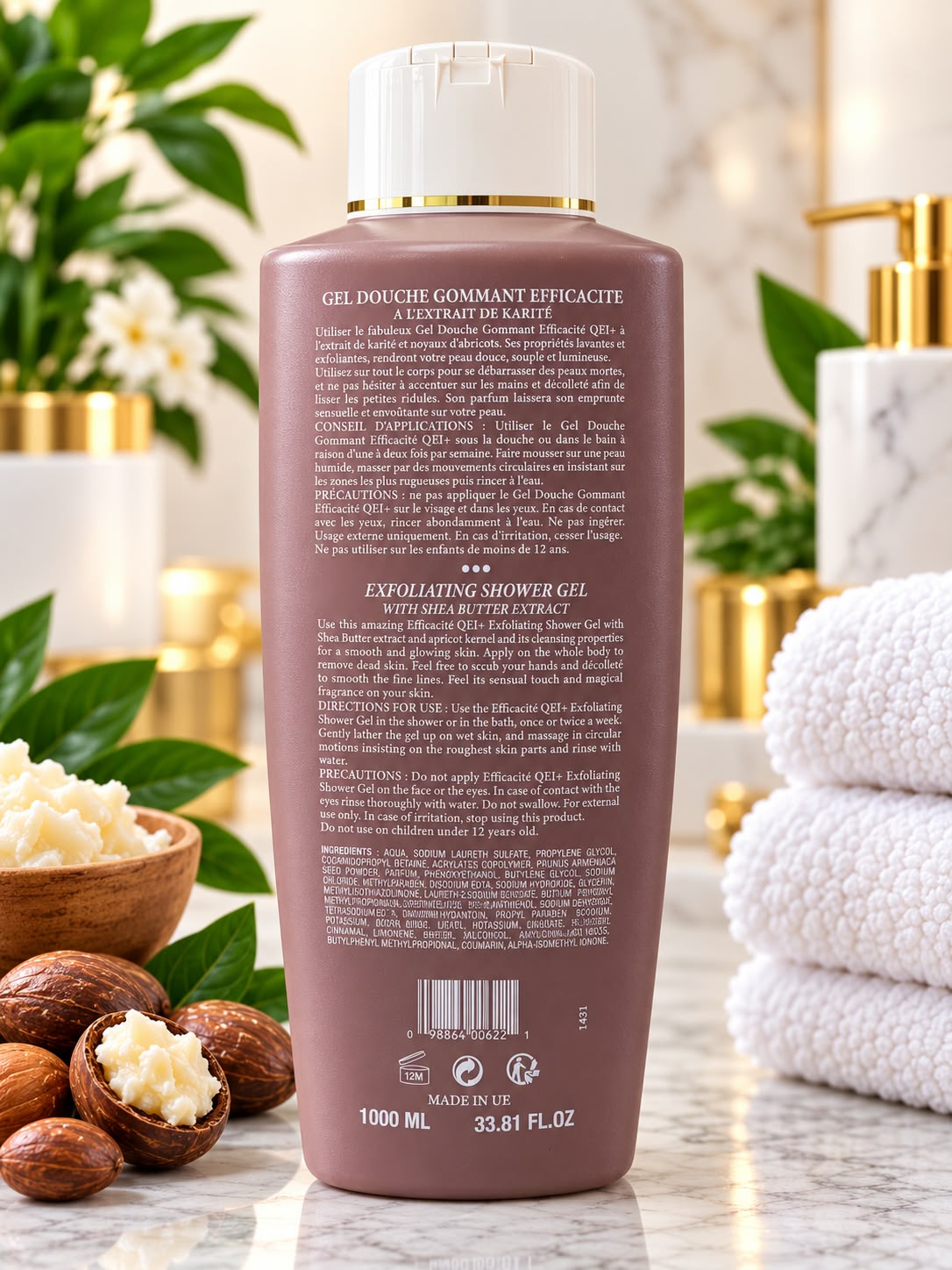 QEI+ Paris Shea Efficiency Body Wash with Shea Butter 1000ml