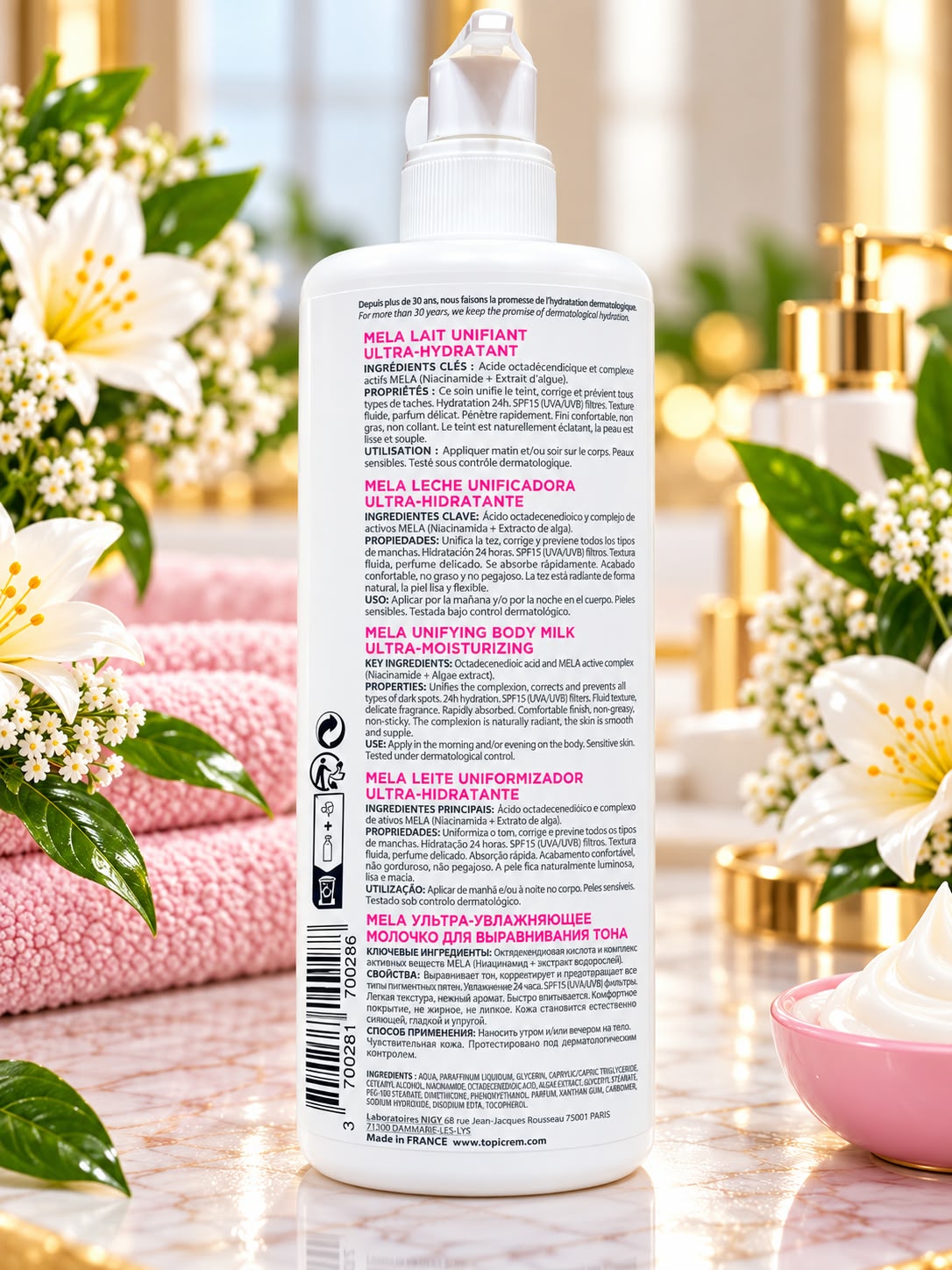 Topicrem Mela Ultra-Moisturizing Body Milk 500 ml