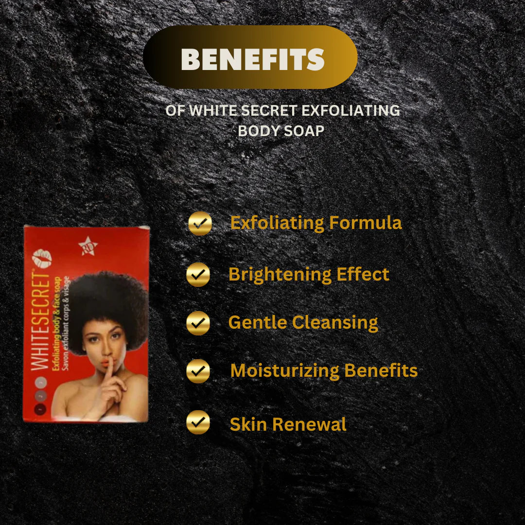 White Secret Exfoliating Body & Face Soap 190g – Smoothing Cleansing Bar