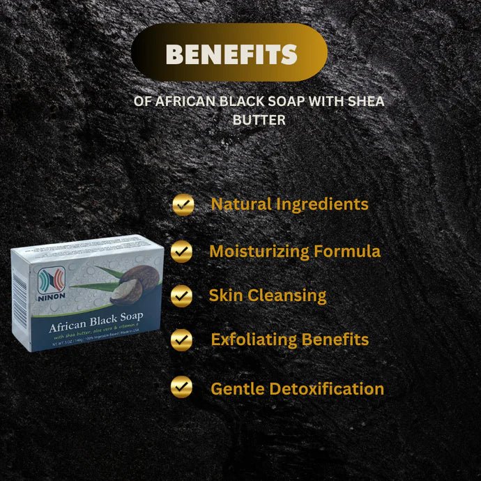 African Black Soap with Shea Butter 5oz / 140g - Pretty Cosmetics LLC