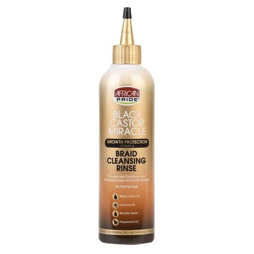 African Pride Black Castor Miracle Braid & Scalp Cleansing Rinse 12 oz - Pretty Cosmetics LLC