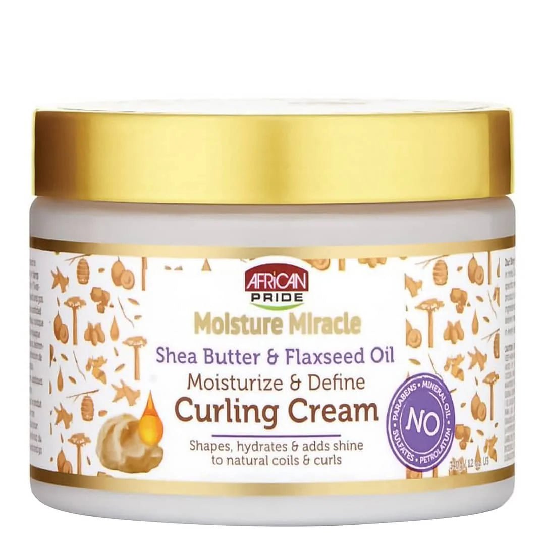 African Pride Moisture Miracle Shea Butter & Flaxseed Oil Curling Cream 12 oz - Pretty Cosmetics LLC