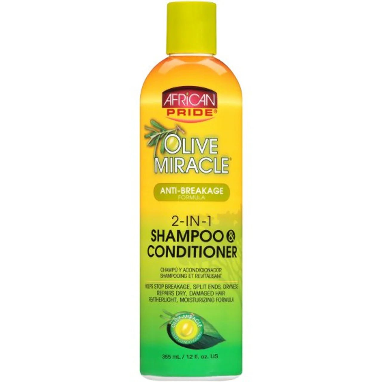 African Pride Olive Miracle 2 In 1 Shampoo & Conditioner 12 oz - Pretty Cosmetics LLC