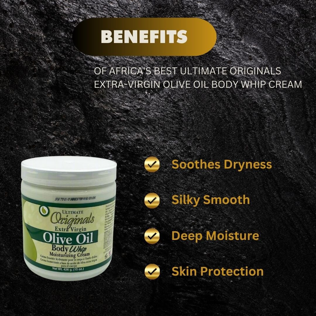 Africa's Best Ultimate Originals Extra-Virgin Olive Oil Body Whip Cream 15oz - Pretty Cosmetics LLC