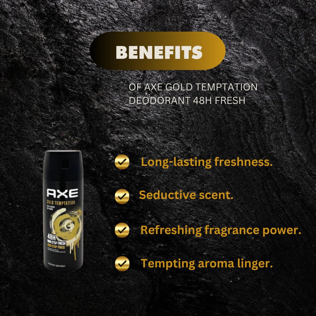 Axe Gold Temptation Deodorant Body Spray 150ml - Pretty Cosmetics LLC