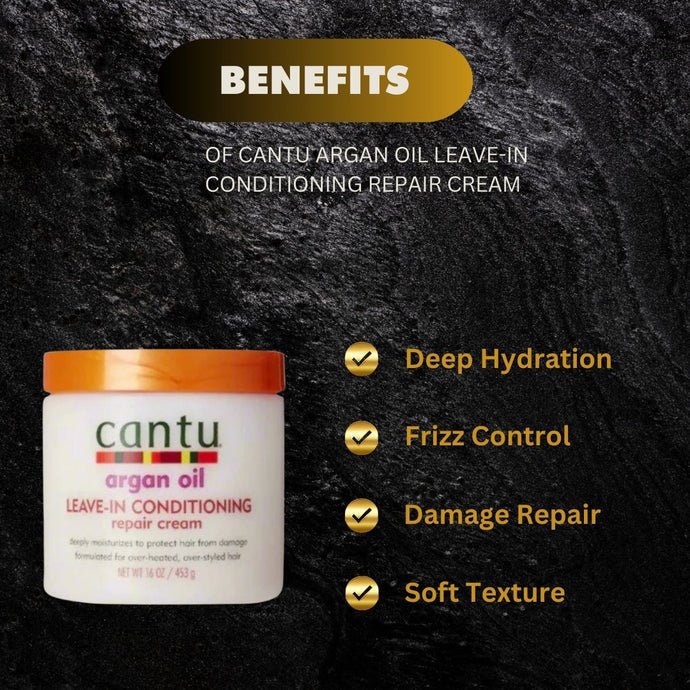 Cantu Argan Leave-In Conditioning Cream 16oz | 453g - Pretty Cosmetics LLC