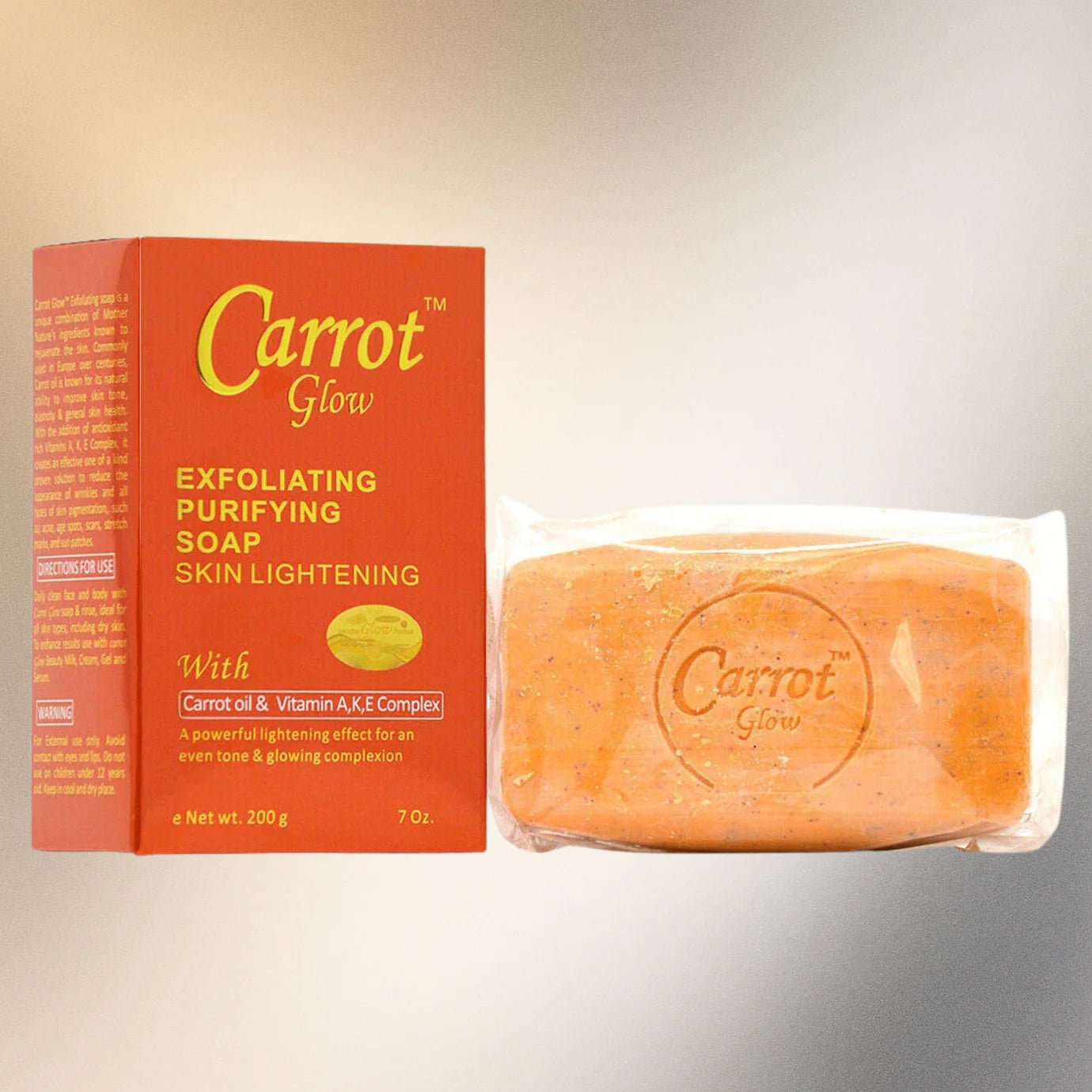 Carrot Glow Purifying Soap with Carrot Oil 7 oz - Pretty Cosmetics LLC