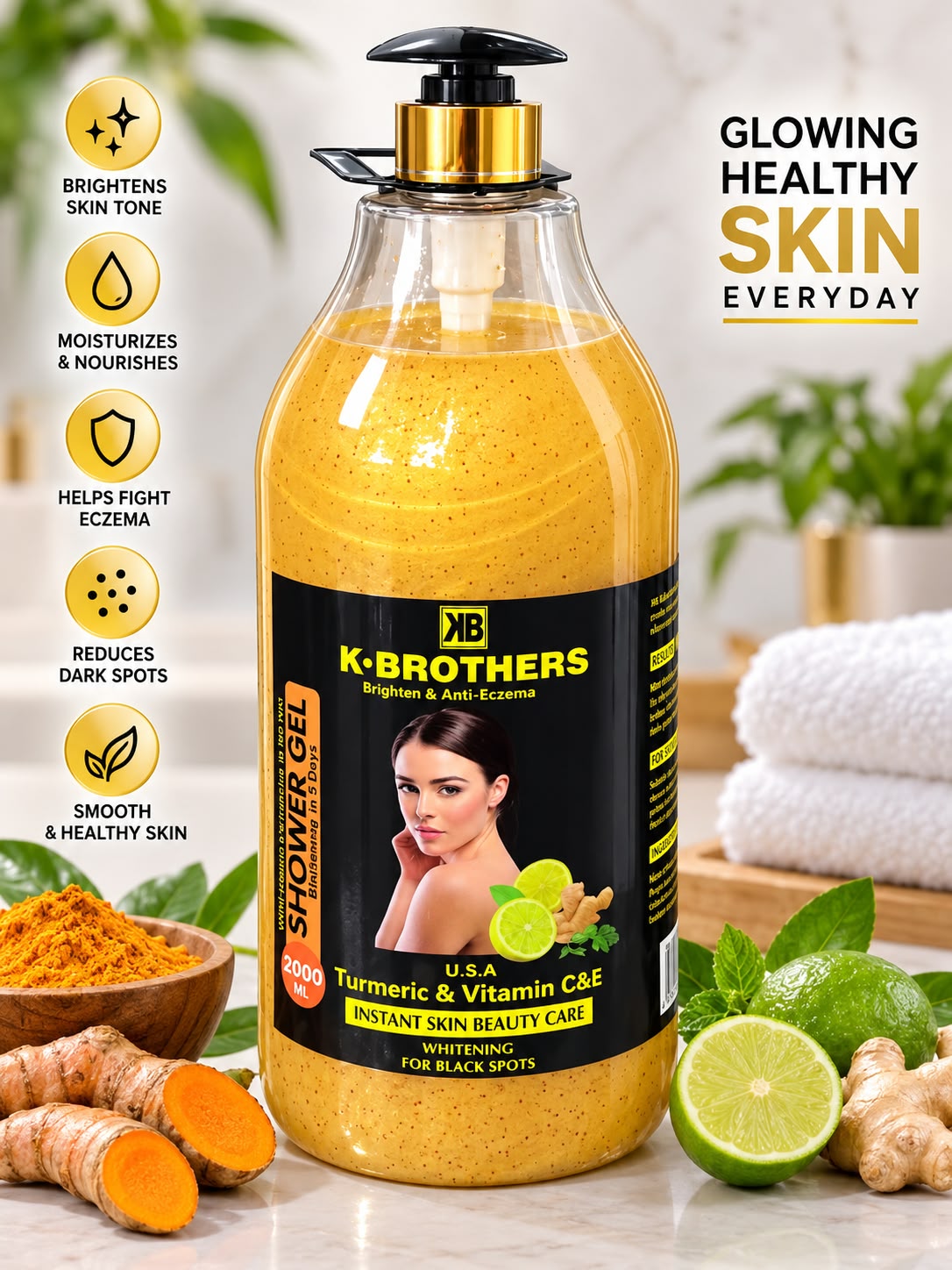 K-Brothers Turmeric & Vitamin C & E Shower Gel 2000ml