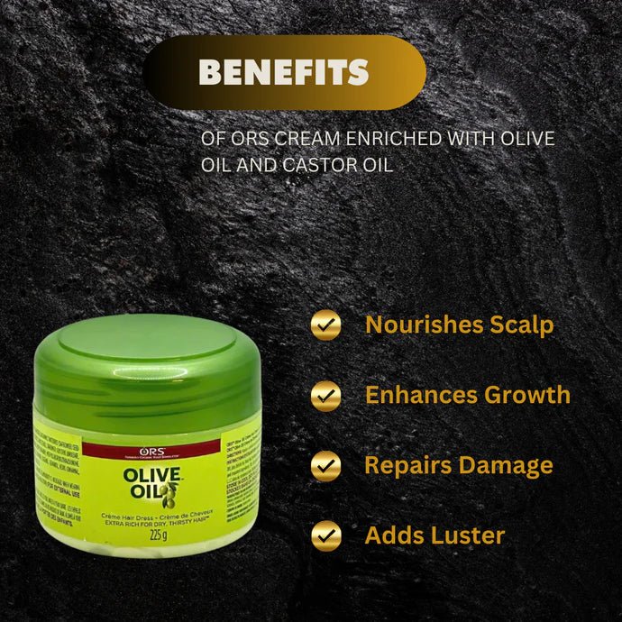 ORS Olive & Castor Oil Enriched Hair Cream 225g / 8oz - Pretty Cosmetics LLC