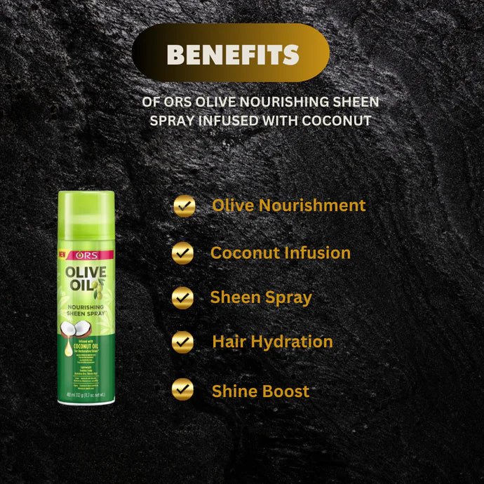 ORS Olive Nourishing Sheen Spray Infused with Coconut 11.7oz - Pretty Cosmetics LLC