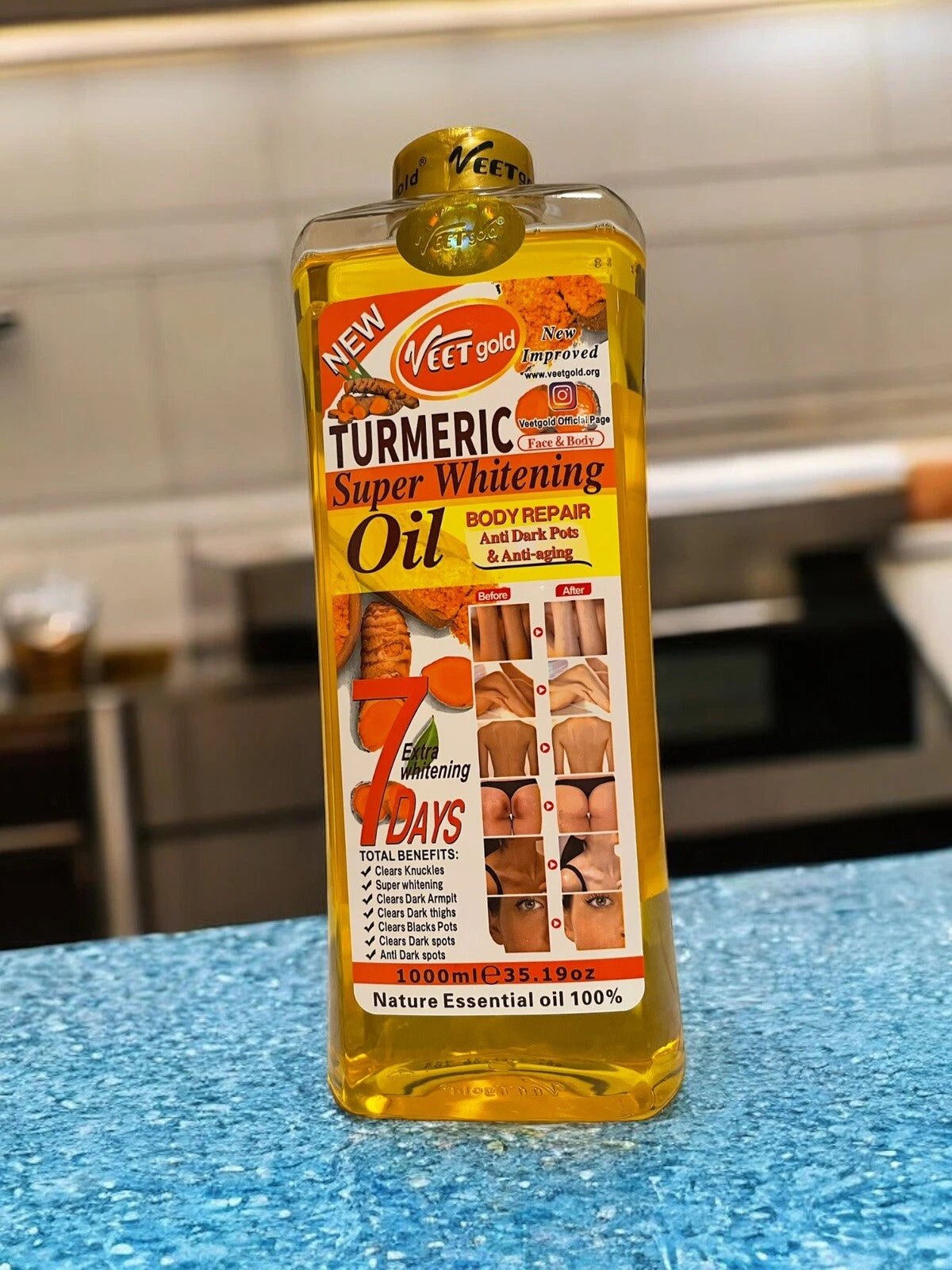 Turmeric Body Oil 1000 ML - Pretty Cosmetics LLC