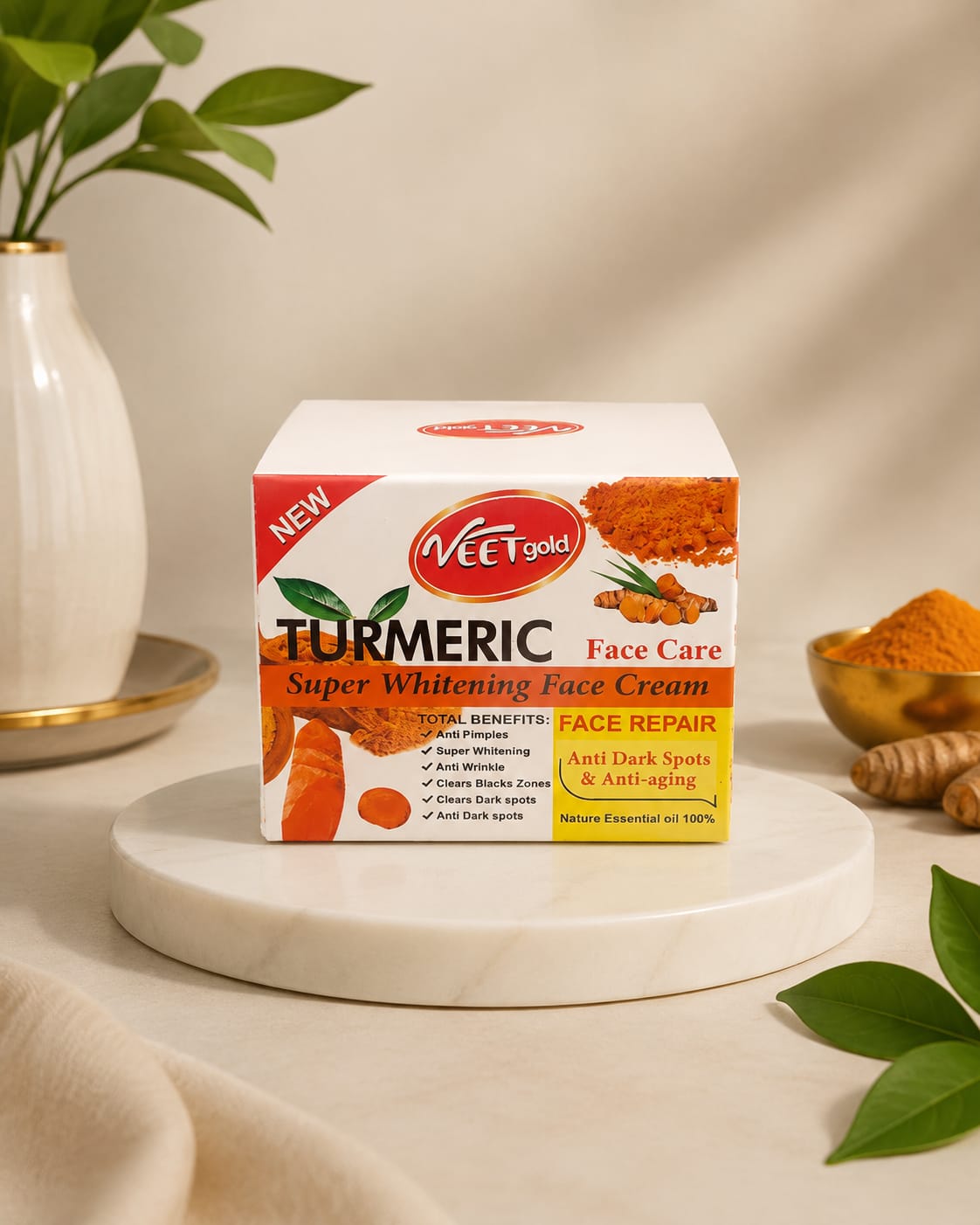 Veet Gold Turmeric Face Cream 100g – Nourishing Daily Moisturizer